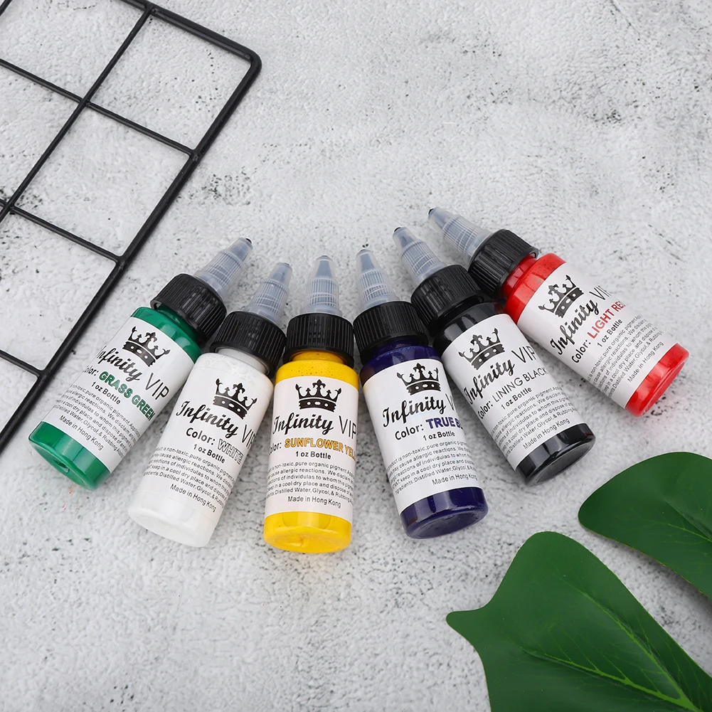 Natural Color Tattoo Pigment Ink, Microblading Semi-Permanente, de Longa Duração, Ink Tattoo, Maquiagem Acessório Ferramenta para Toda a Pele, 6Pcs por Conjunto