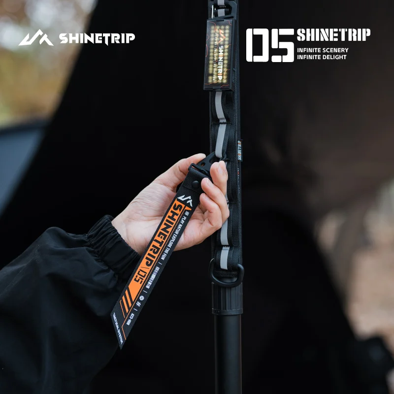 Outdoor Camping Atmosphere Hanging Ribbon ShineTrip Tactical Nylon Streamer Decoration with Matte Beak Clasp Backpack Hiking EDC