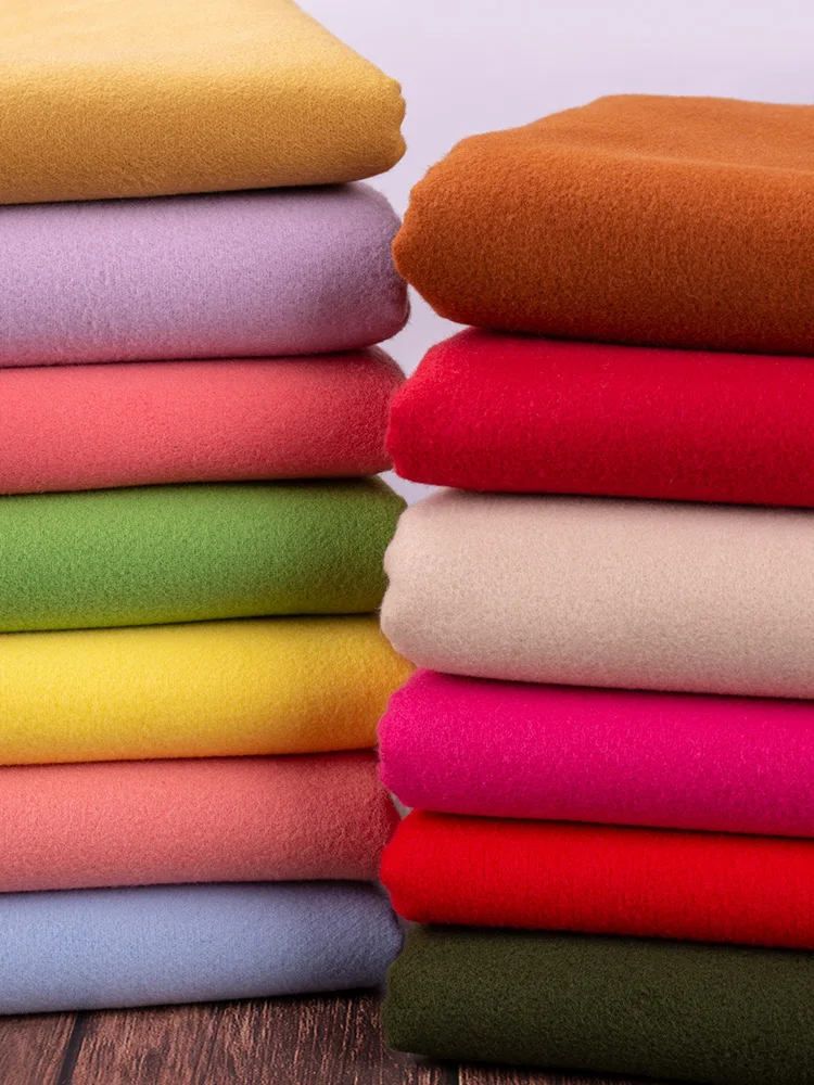 150cmx50cm Autumn and Winter Solid Color Thickened Double-sided Brushed Cashmere Woolen Fabric Coat DIY Clothing Sewing Fabric