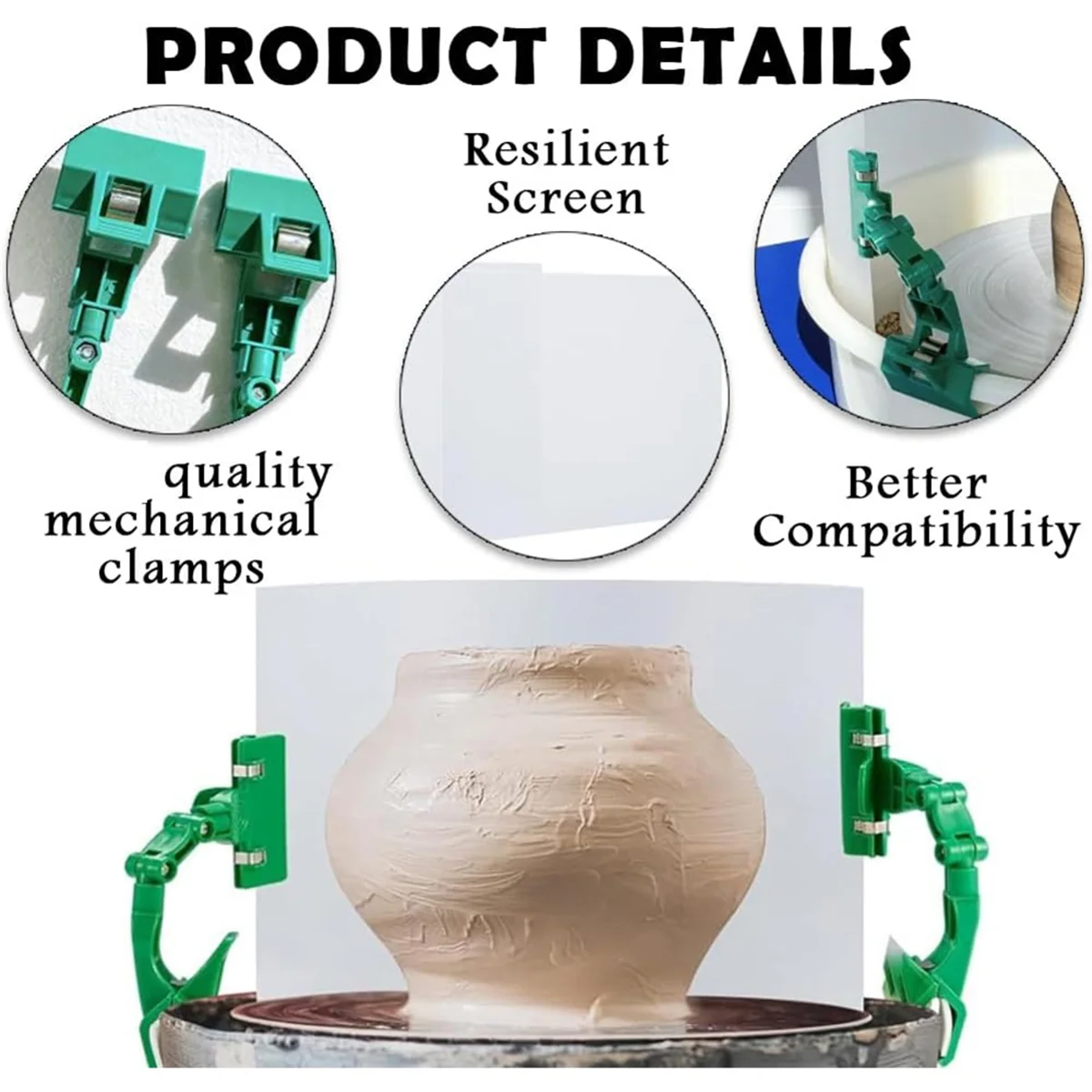 

SSR Clay Screen for Pottery Tool 34x9 Inch Ceramic Splash Protection Shield , with Pottery Sponge,for Pottery Wheel Machine