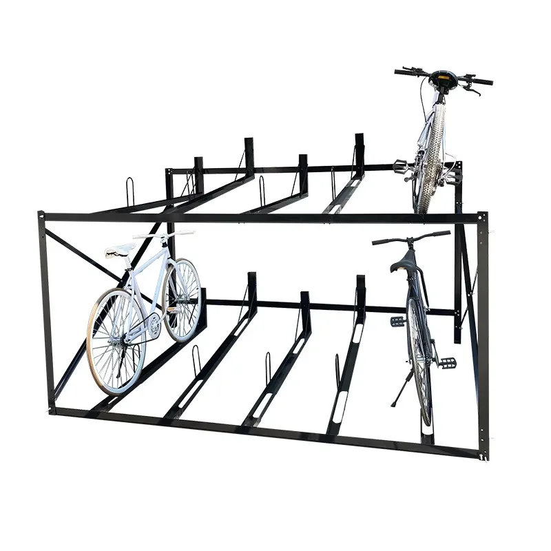 Double-layer bicycle stacked bicycle storage rack