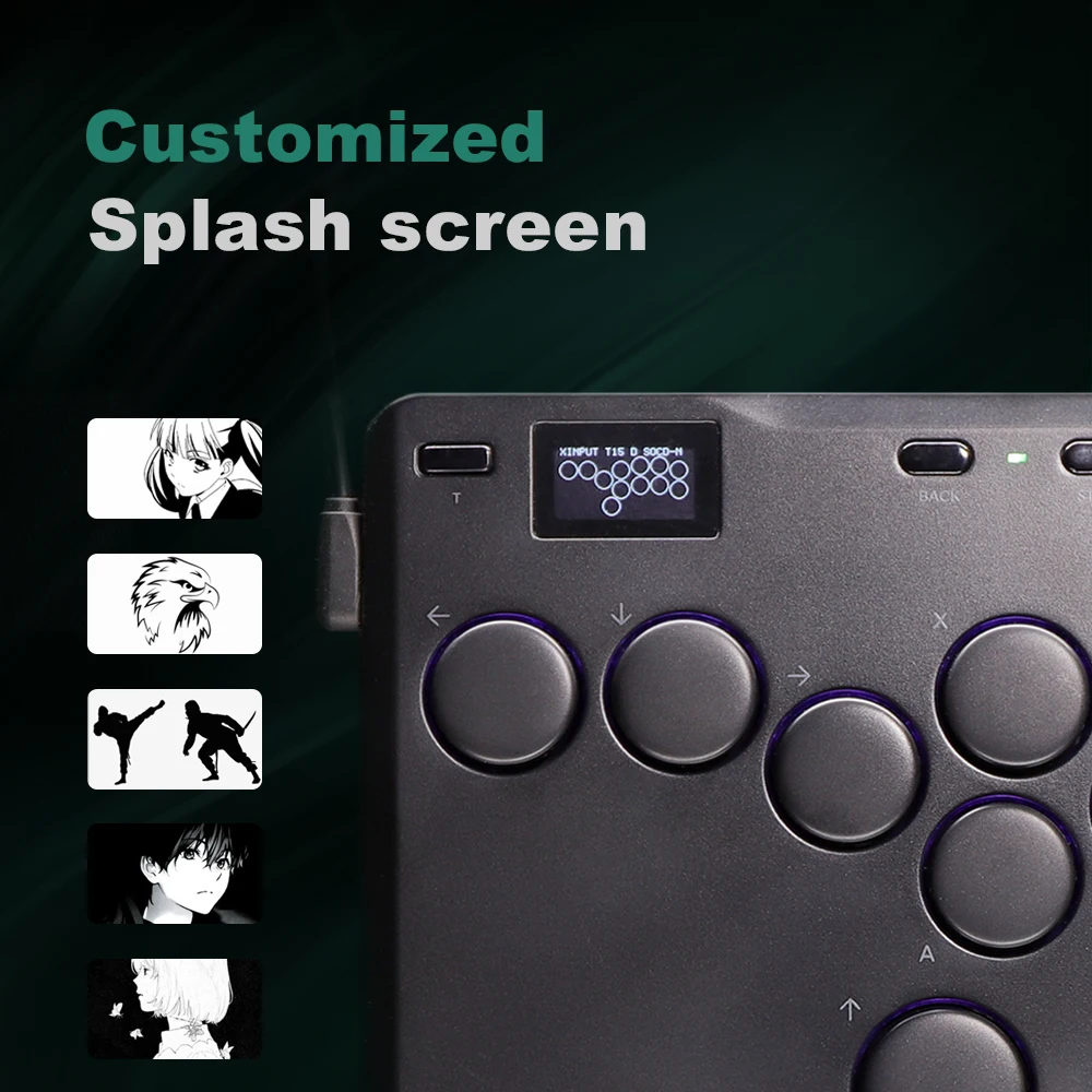 Haute42 Joystick Arcade Mini Hitbox memanfaatkan Less Arcade Controller untuk PC/PS4/PS5/Switch Leverless Arcade Stick Hitbox Fighting