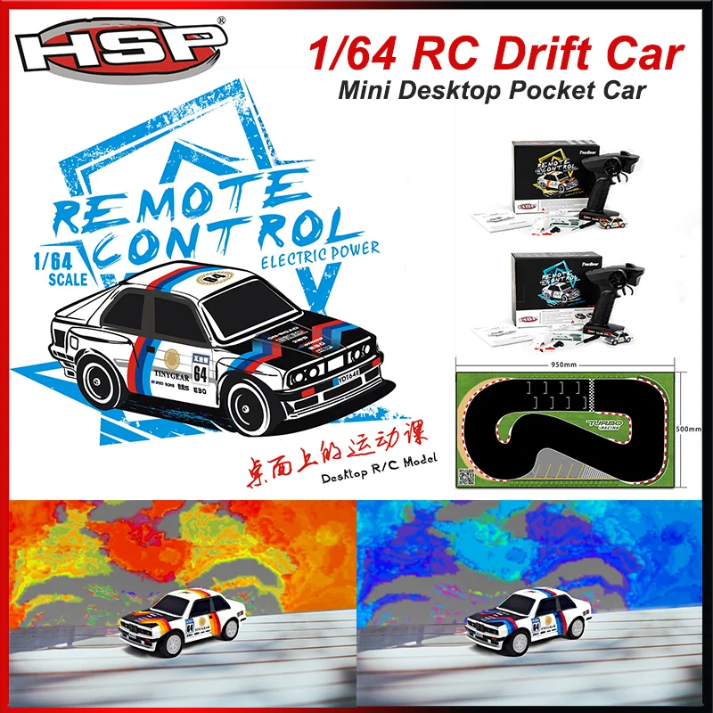 1/64 RC Drift Car 2.4G High Speed Pocket Full Proportional Control Desktop Racing Car HSP TX-8B Transmitter for Child Boys Adult