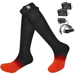 Electric Rechargeable Battery Socks, Warm Winter Socks,Thermal Heating Socks, Foot Warmers for Hunting and Skiing, 7.4V, 2200mAh