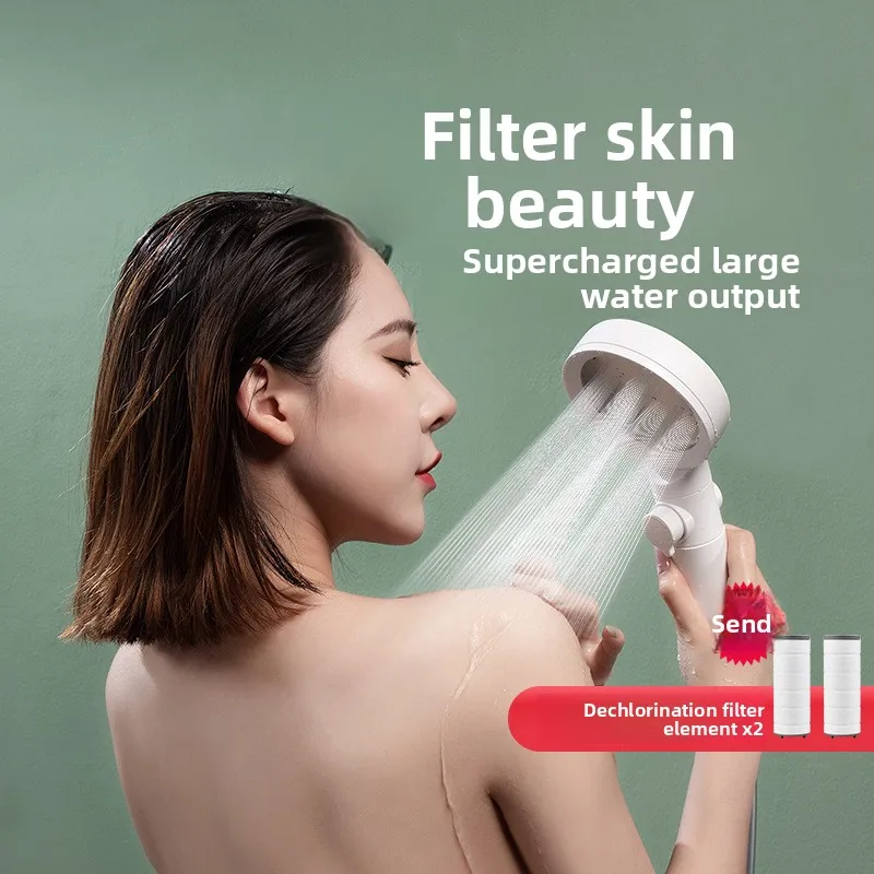 

Pressurized Filtered Soft Water Shower Head - Large Jade-Disk Skin-Nourishing SPA