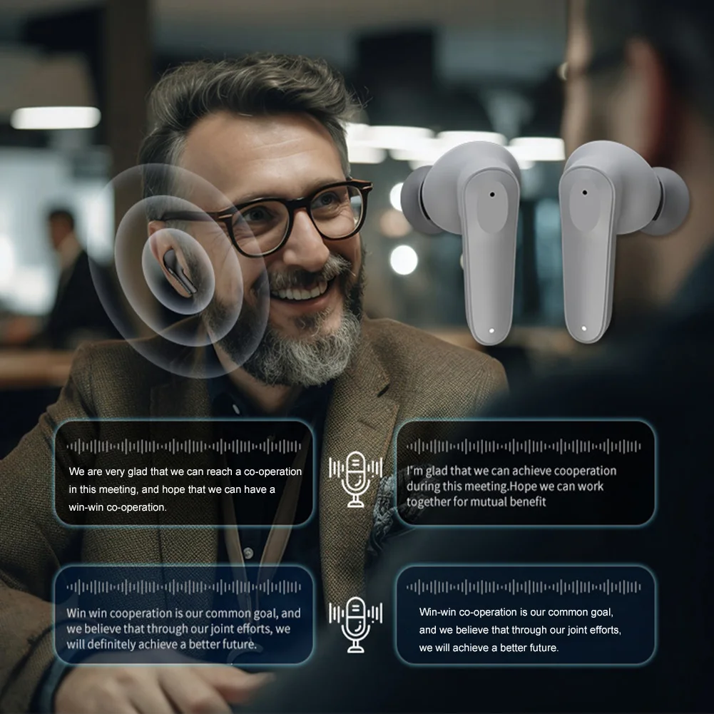 หูฟังแปลภาษาแบบเรียลไทม์ บลูทูธ 5.4 แปลภาษาพร้อมกัน หูฟังแปลภาษาด้วยเสียง AI