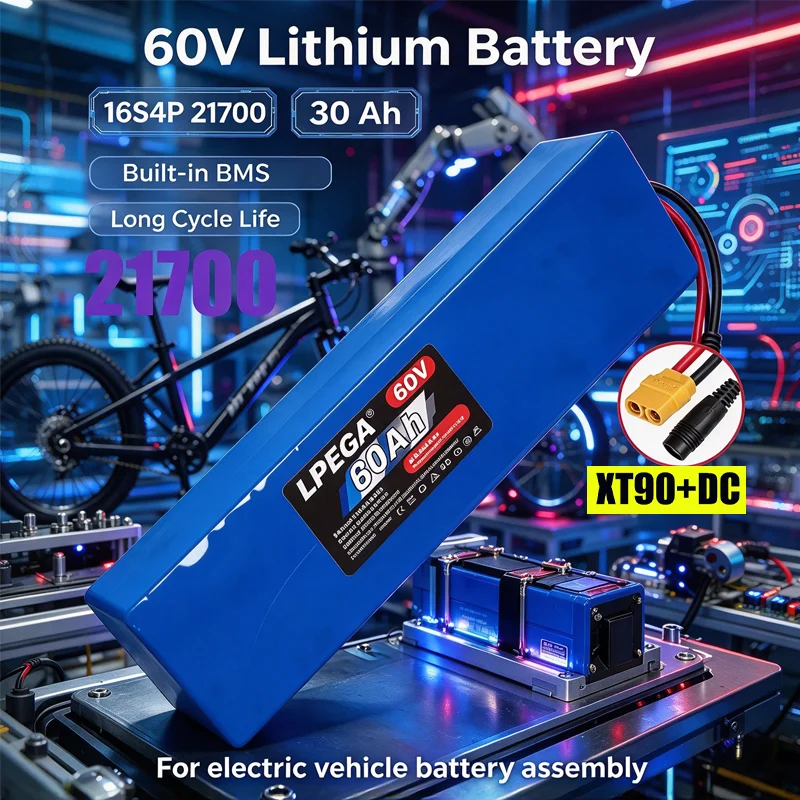 60V 30Ah 21700 Battery Pack - Paket Baterai Li-ion 60V 30Ah 16S4P