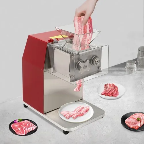 

Safe Hygienic Meat Cutting Machine Blade Wrapped In Plastic Cover + Transparent Glass Cover, 4 Rubber Feet Ensure Stability