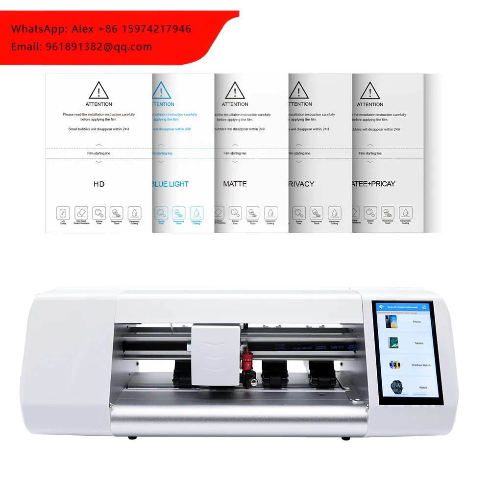 

High Quality Unlimited Mobile Phone Tpu Epu Hydrogel Film Plotter Back Skin Cutter Universal Screen Protector Cutting Machine