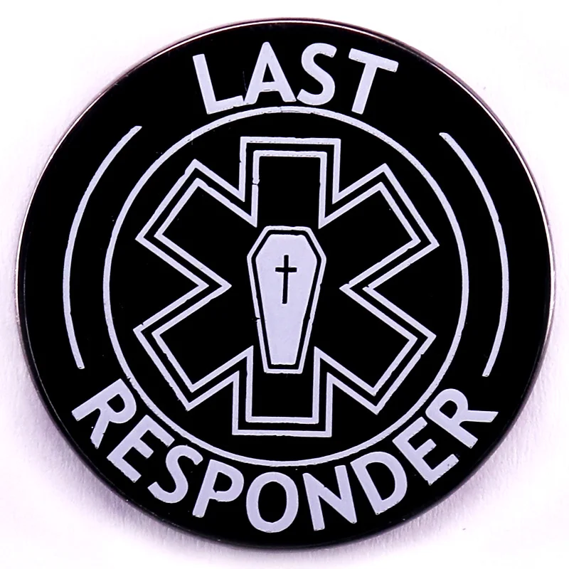 Last Responder Enamel Pin Retro Goth Metal Badge Backpack Decorate