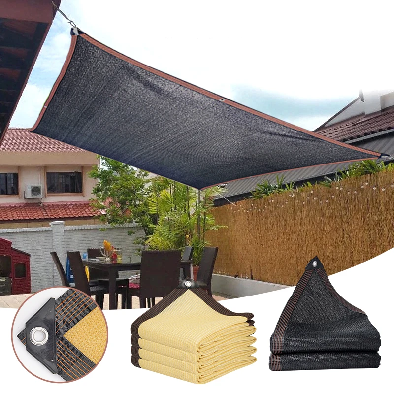 Sun Shading Mesh Camping Sun Shelter Shade membrane Outdoor Sunblock Mesh Garden Shade Canvas with Grommets Camping Awning 그늘막