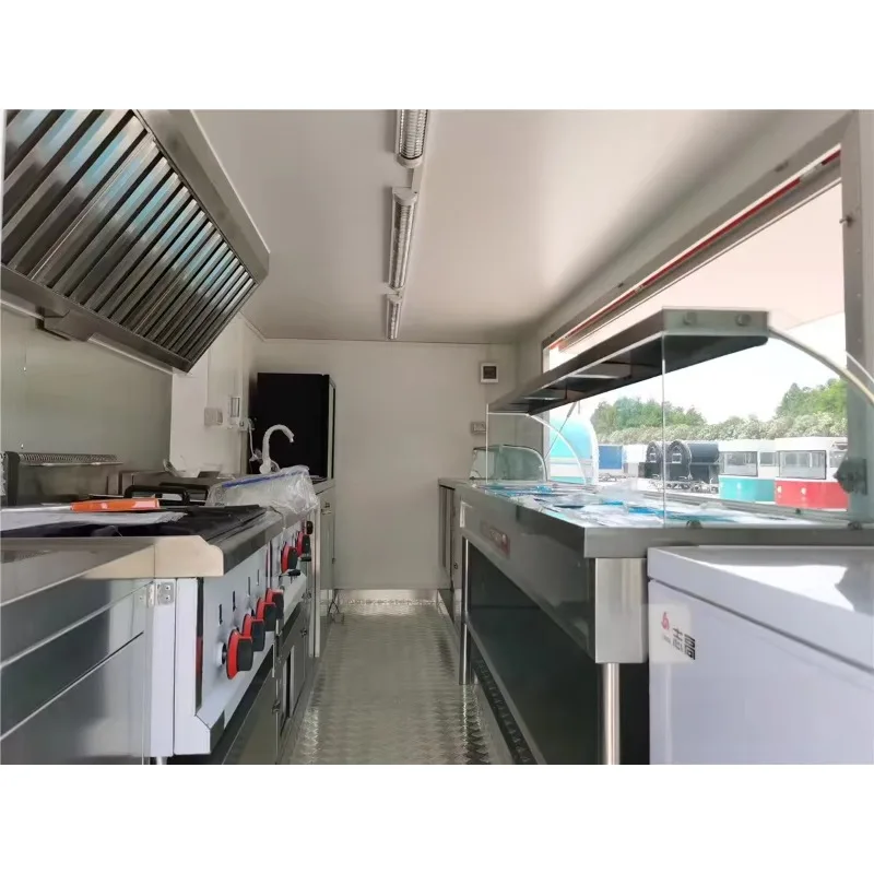 Fashionable Stainless Steel Mobile Food Vending Truck Powerful Towable Food Trailer for Snack Food