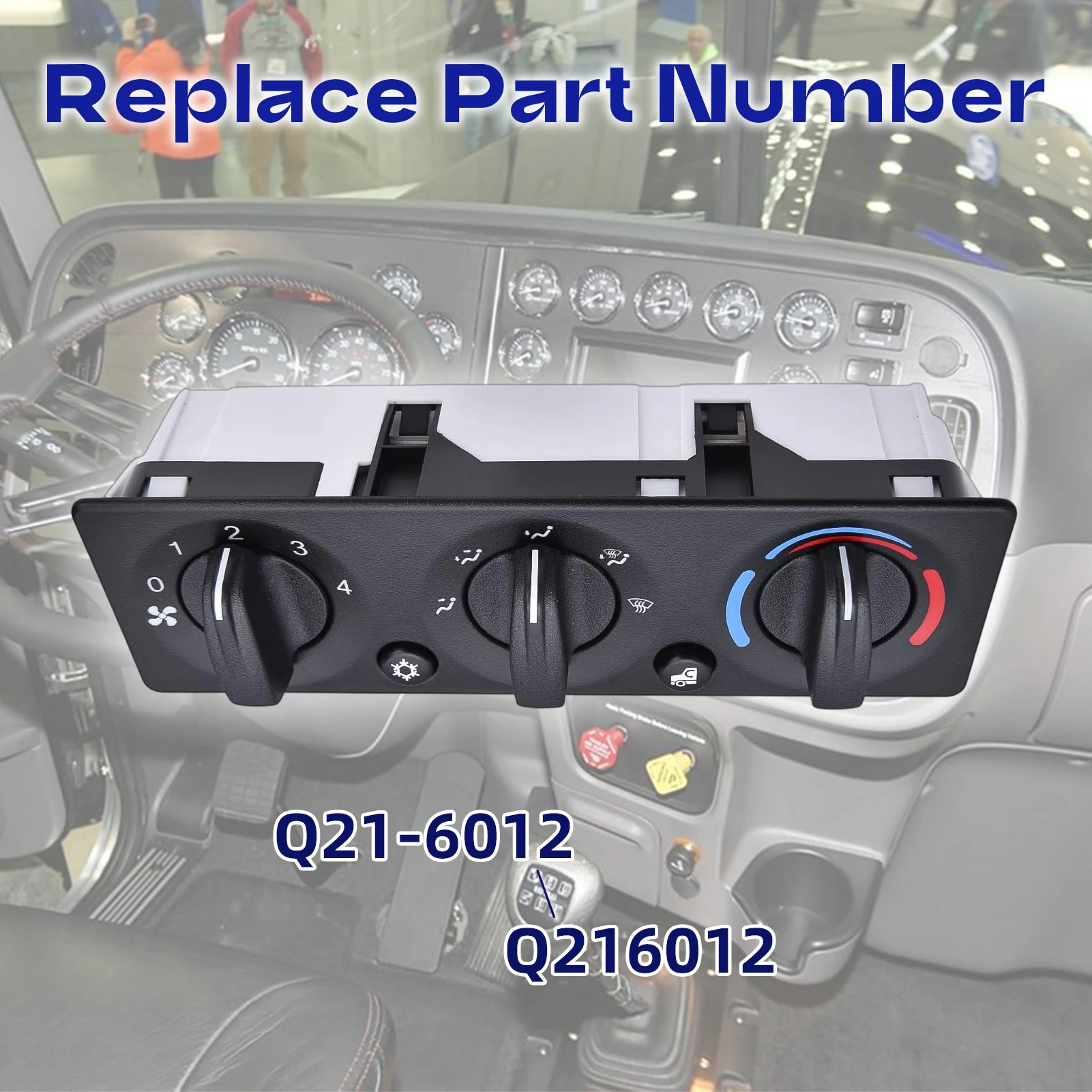 Image 5: Panneau de commande de climatisation de chauffage A/C, 1 pièce, Compatible avec Peterbilt 2008 – 2015 384