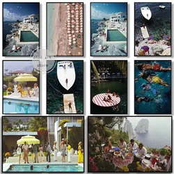Retro Artworks Slim Aarons The High Life Luxury Life Beach Landscape Art Poster Canvas Wall Picture Home Decor