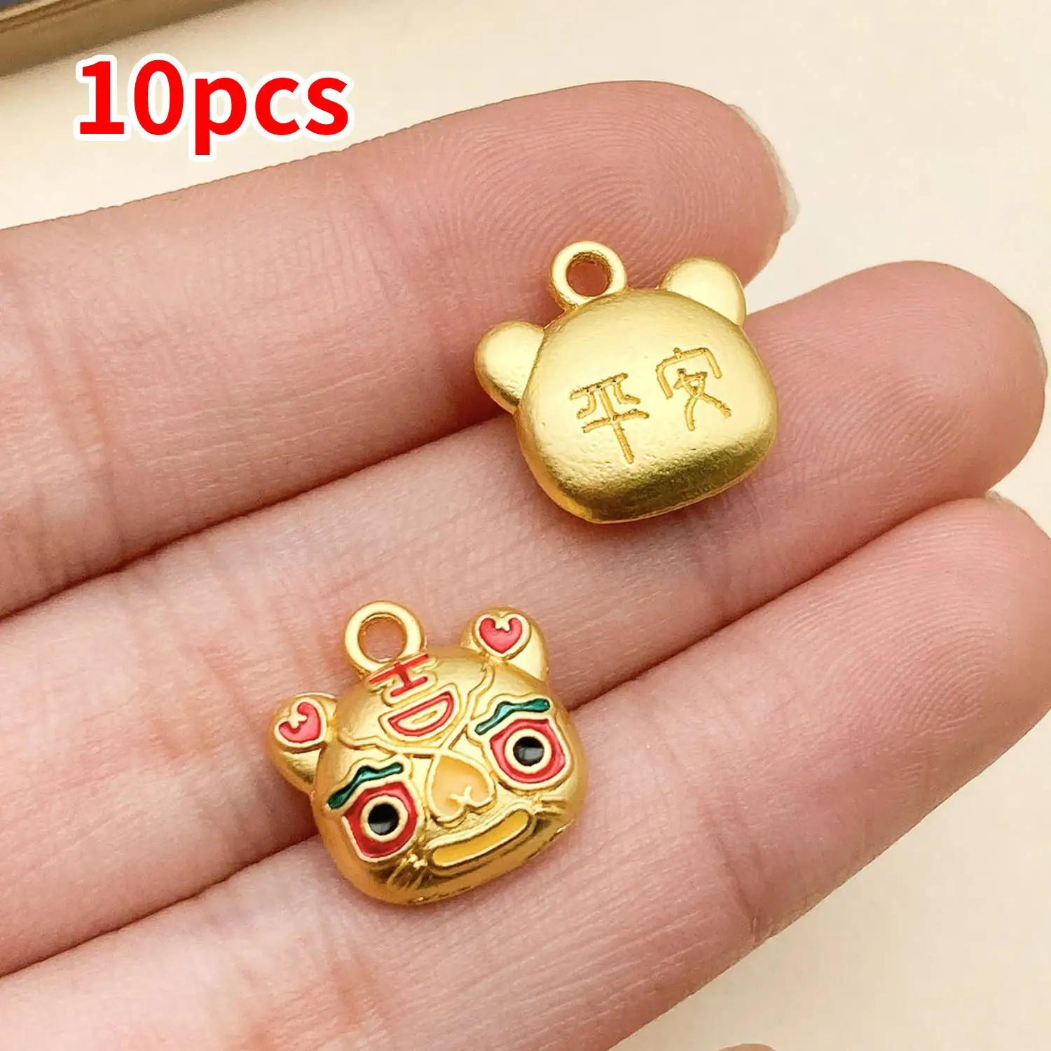 10pcs Gold-plated Metal Charms for DIY Accessories