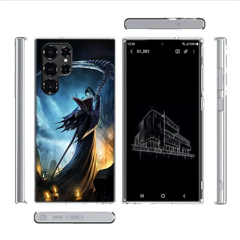 Death Grim Reaper Skull Cases Telefoonhoesje voor Samsung Galaxy S26 Ultra S25 Edge S24 S23 FE S21 Plus S20 S22 Cover TPU Capa Shell