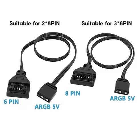 HOT! Motherboard 5V ARGB Light Control Cable AURA SYNC Cable for Lian Li Strimer Plus V1 V2 Series Cable, 8PIN