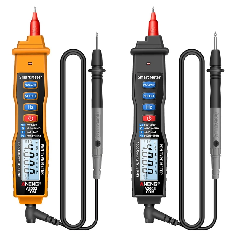 

Цифровой мультиметр ANENG A3003 в виде ручки, 4000 отсчетов, бесконтактный Тестер переменного/постоянного напряжения, сопротивления, емкости, Гц