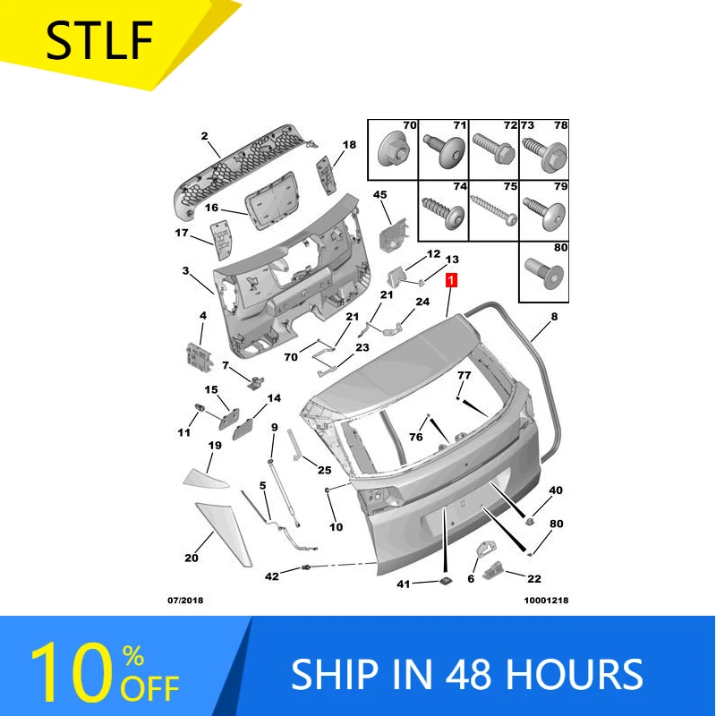 

Deren High QualityCar Tailgate For Peugeots 4008 YL00427380