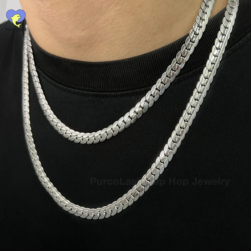 Classic Daily Stainless Steel Waterproof Men Women Necklace Tabular Chain Fashion Qualify Jewelry