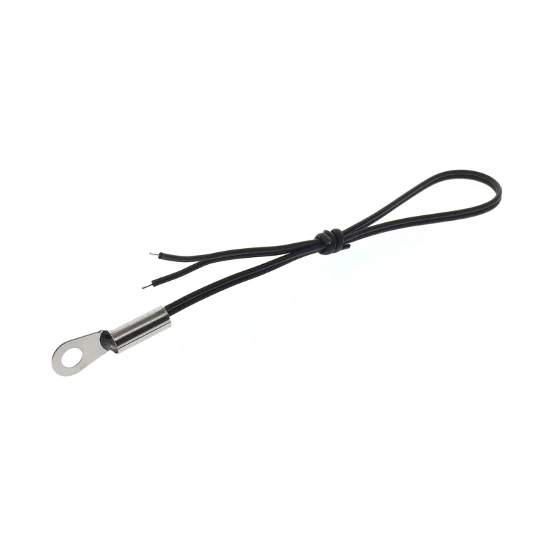 1PCS 10K B3950 Cylindrical 5X25 NTC Thermistor Line Ear M4 Epoxy Droplet Head Temperature Sensor 20cm Long XH2.54-2P Plug Terned