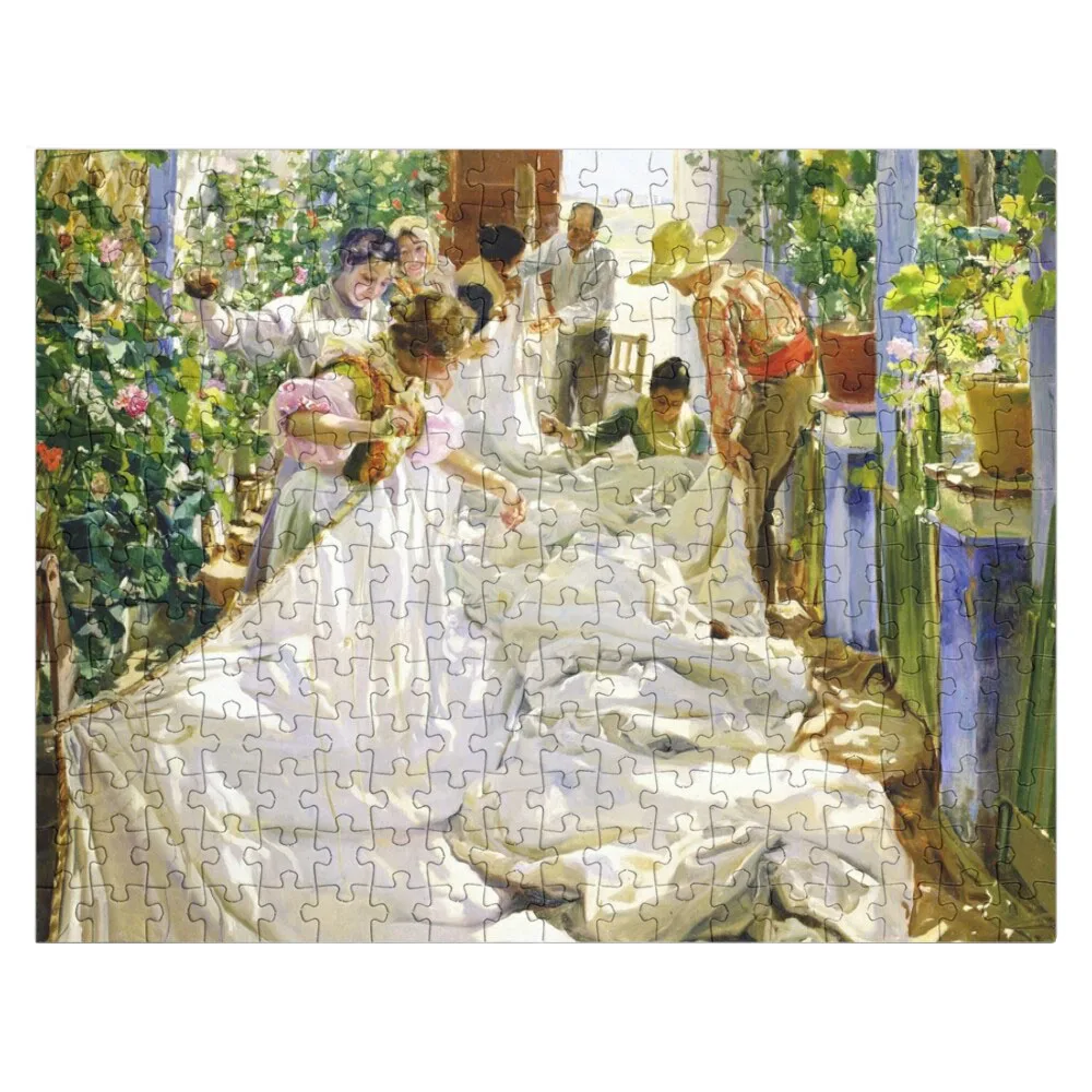 Joaquin Sorolla y Bastida - Sewing the sail 1896 Jigsaw Puzzle Personalize Puzzle Wood Name Puzzle