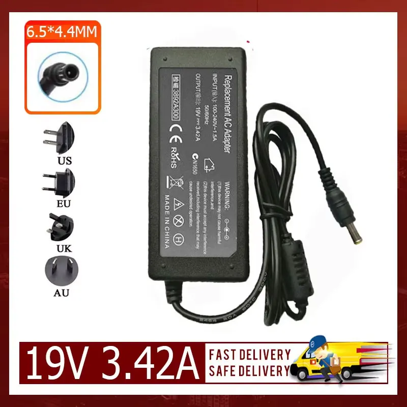 New 19V 3.42A 6.5*4.4MM AC Power Adapter Compatible For LG Samsung Computer LED Display power charger