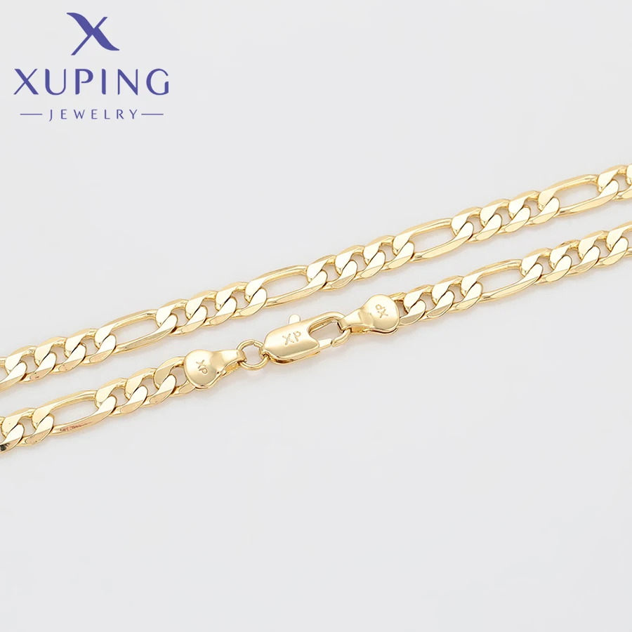 Xuping Jewelry New Arrival 55cm Simple Necklace of Light Gold Color Women Exquisite Gift X001256025