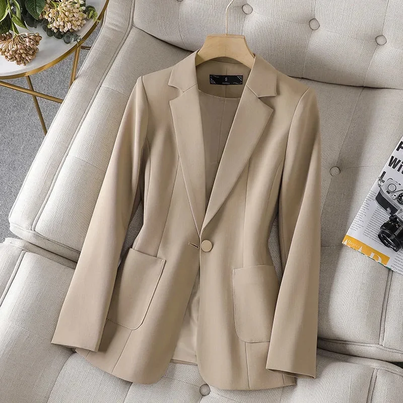 Ladies Long Sleeve Spring Casual Blazer 2024 New Fashion Business Suits Women Outerwear Work Office Blazer Female Coats Jacket