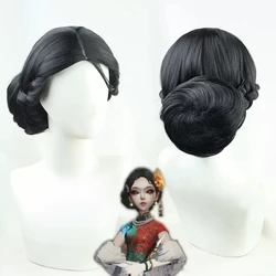 Anime Game Identity V Geisha Michiko Cosplay Wig Black Bun Braided Heat Resistant Synthetic Hair Hallowen Party Carnival
