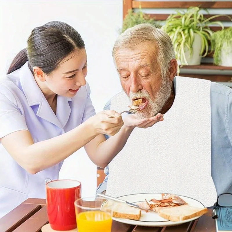 1pc Stain Resistant Adult Bibs for Men and Women - Perfect for Seniors and a Mess-Free Diet