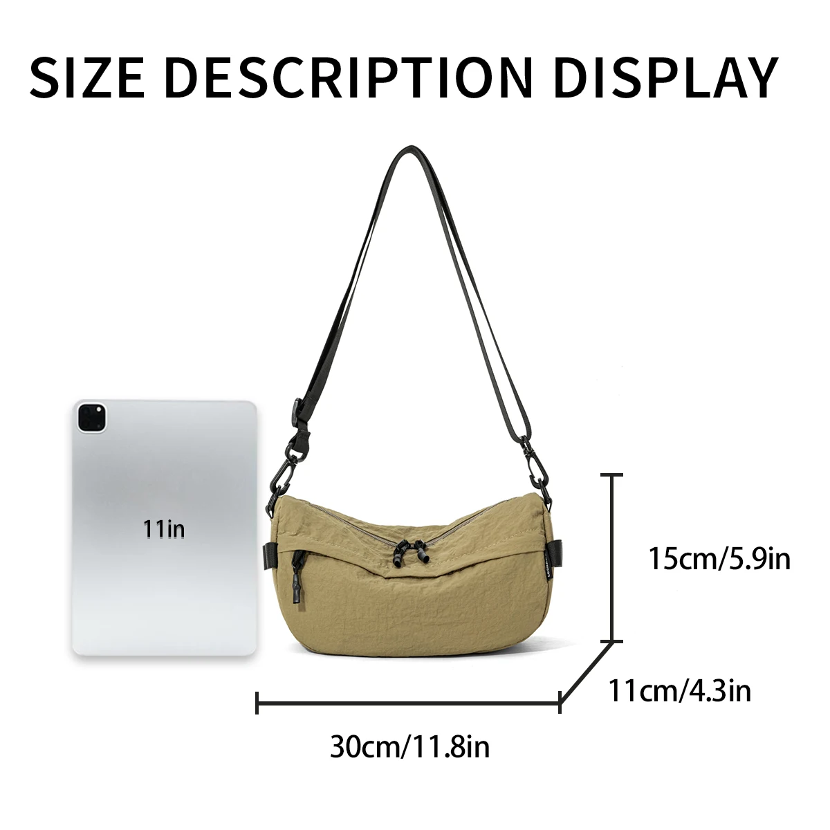 Tragbare Tasche, multifunktional, großes Fassungsvermögen, lässige Umhängetasche, modisch, leichte Outdoor-Schultertasche, kleine Brusttasche, Herren-Schultertasche, Studententasche. – Detail 2
