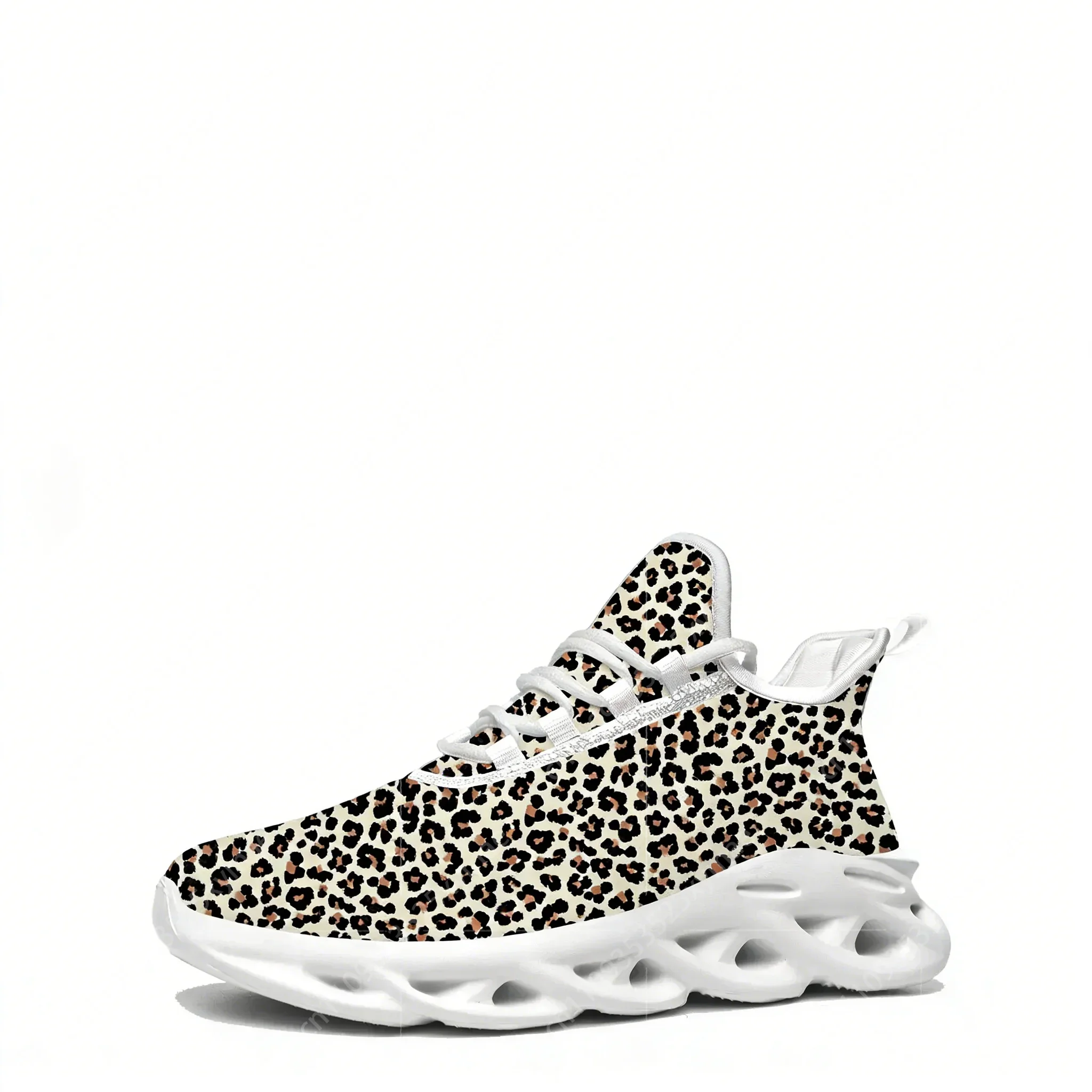 Leopard Print Flats Sneakers Mens Womens Pop Trend Sports Running High Quality Sneaker Lace Up Mesh Footwear Tailor-made Shoe