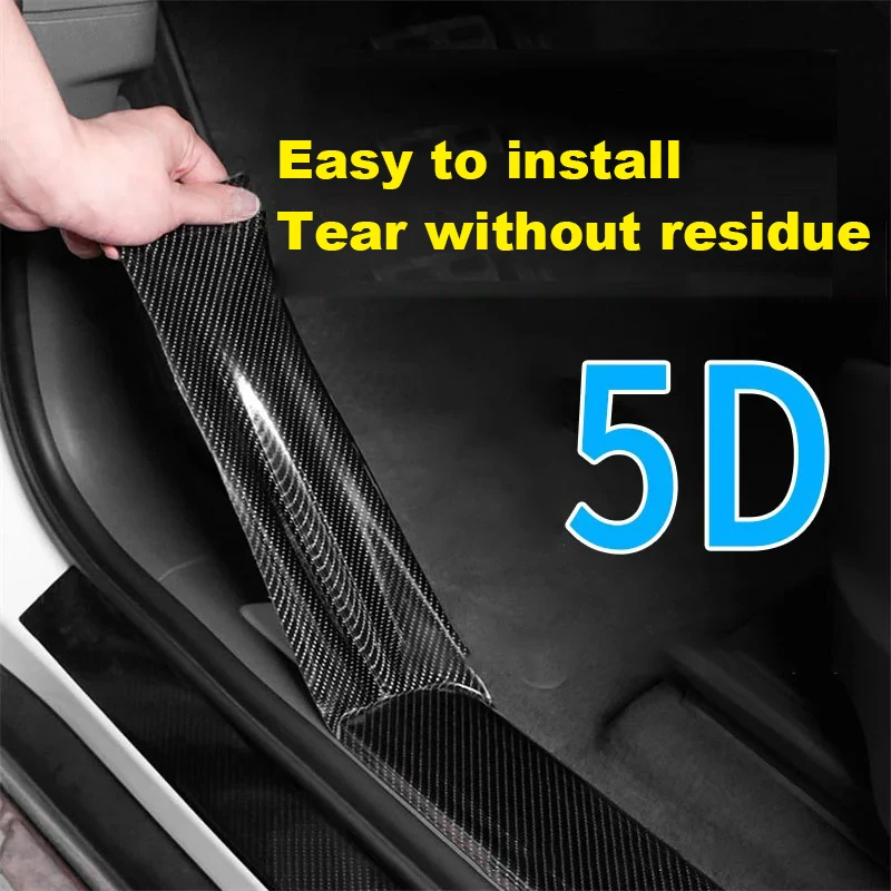 

3D Car Carbon Fiber Stickers Protector Strip Waterproof Film Tape Side Mirror Anti Scratch Tape 1-10M 5D Universal Bicycle Moto