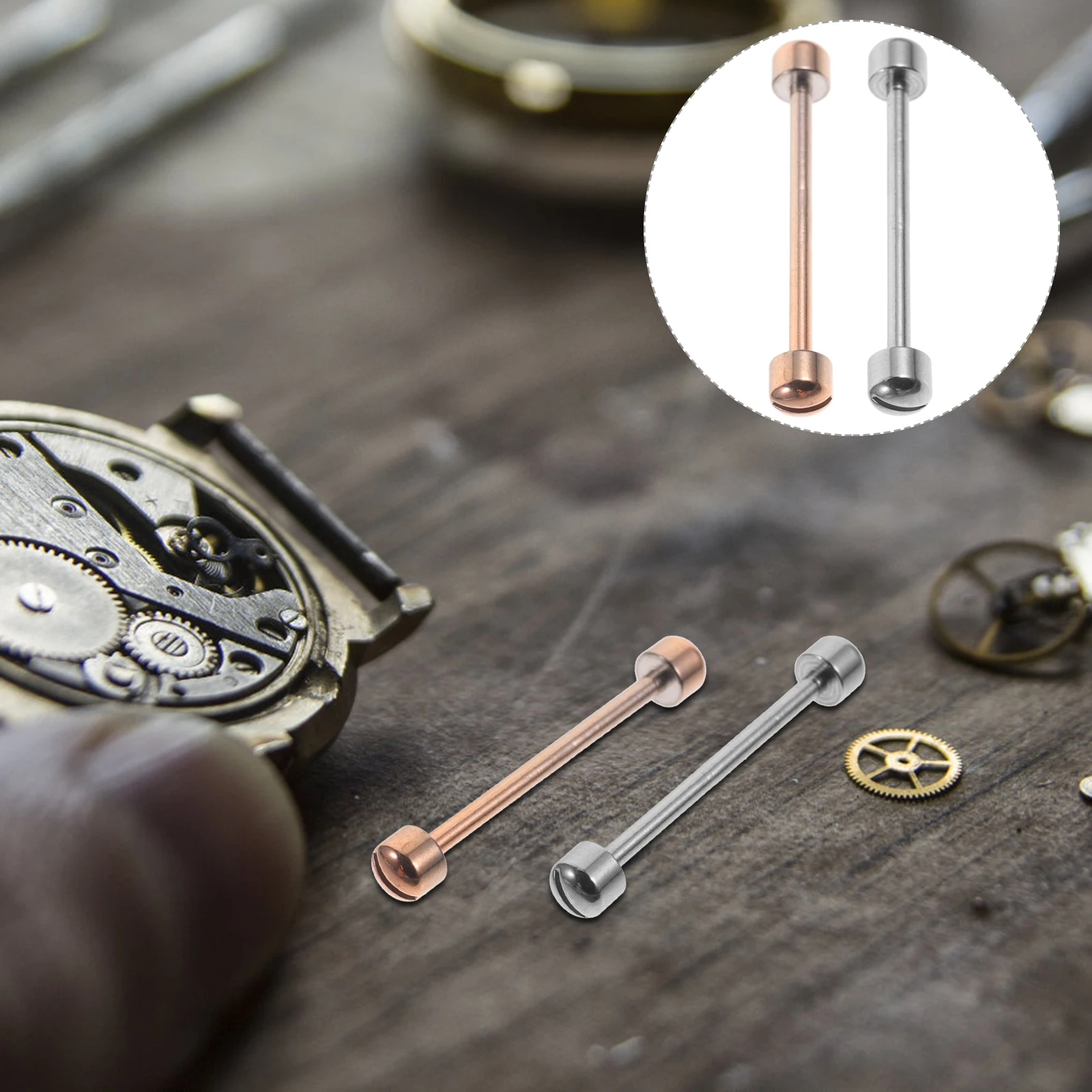 

2Pcs Metal Watch Strap Link Rods Screw for Watch Band Repair and Connection