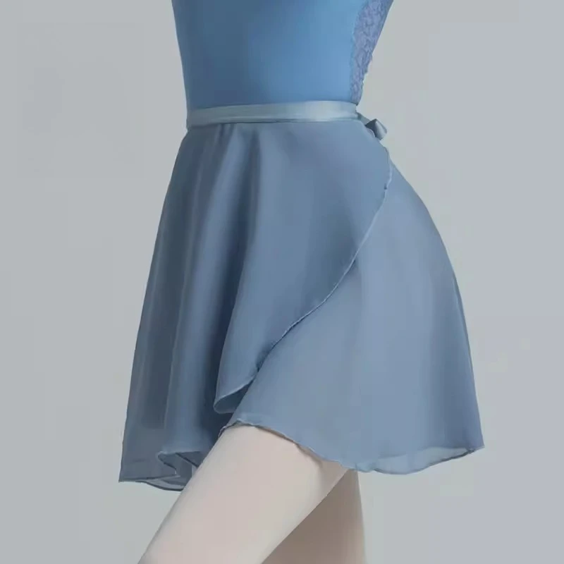 

Новая женская многоцветная тренировочная шифоновая балетная юбка на талии, полупрозрачная сексуальная тонкая цельная пряжа на шнуровке, одежда до половины тела