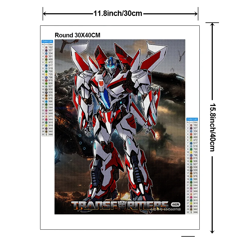 5D DIY Transformers Diamond Painting Kit Robot Cross Embroidery Handmade Diamond Mosaic Art Gift