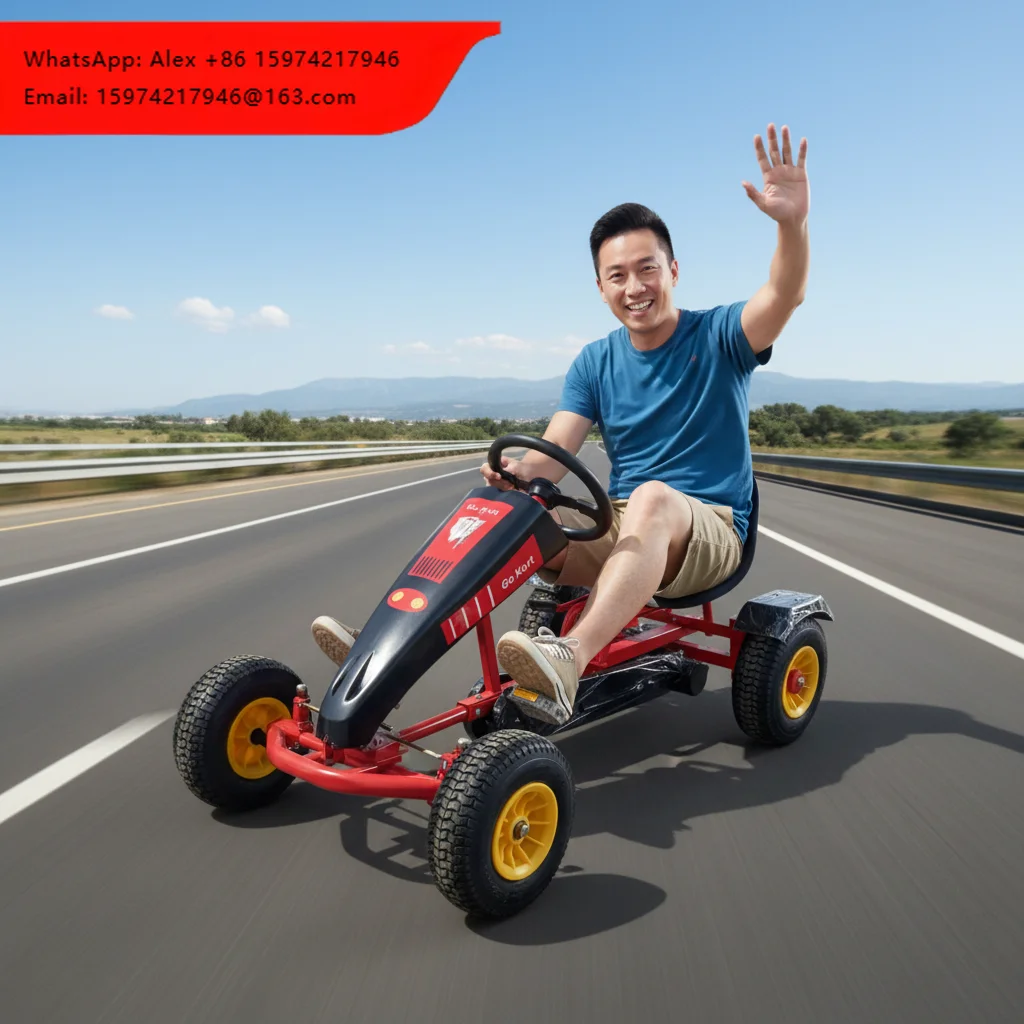 QIQU Exclusive Mold Steel Frame Single Rider Pedal Go Kart For Outdoor Family Entertainment 8+ Years Kids & Adults