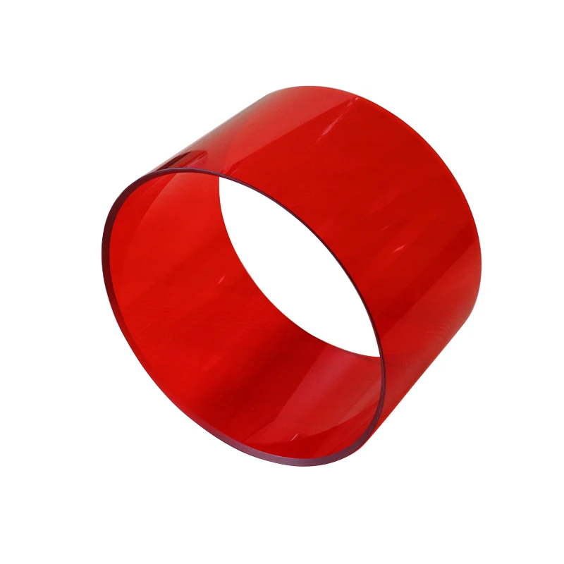 14x6.5inch Acrylic Drum Body Drum Shell with 45 Degree Bearing Edge 6mm Thickness Red Color