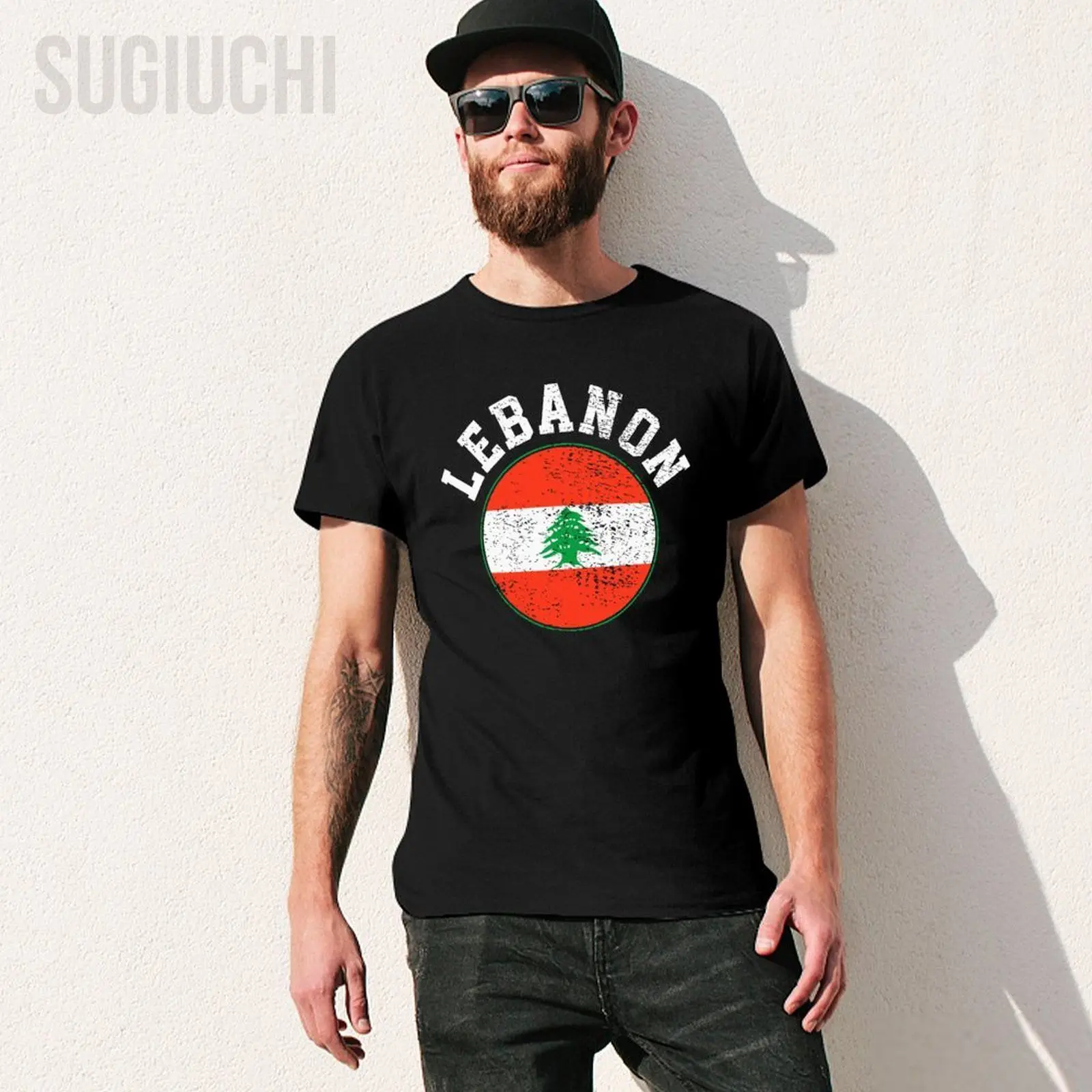 Unisex Men Vintage Lebanon Flag Tshirt Tees T Shirts Women Boys 100% Cotton T-Shirt