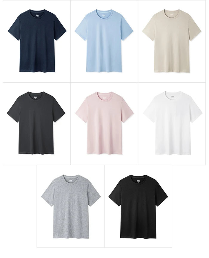 Semir 2026 Kurzarm-T-Shirt für Herren, Frühjahr Neuheit, Reine Baumwolle, Einfaches Alltags-Oberteil, Einfarbig mit Rundhalsausschnitt – Detail 14