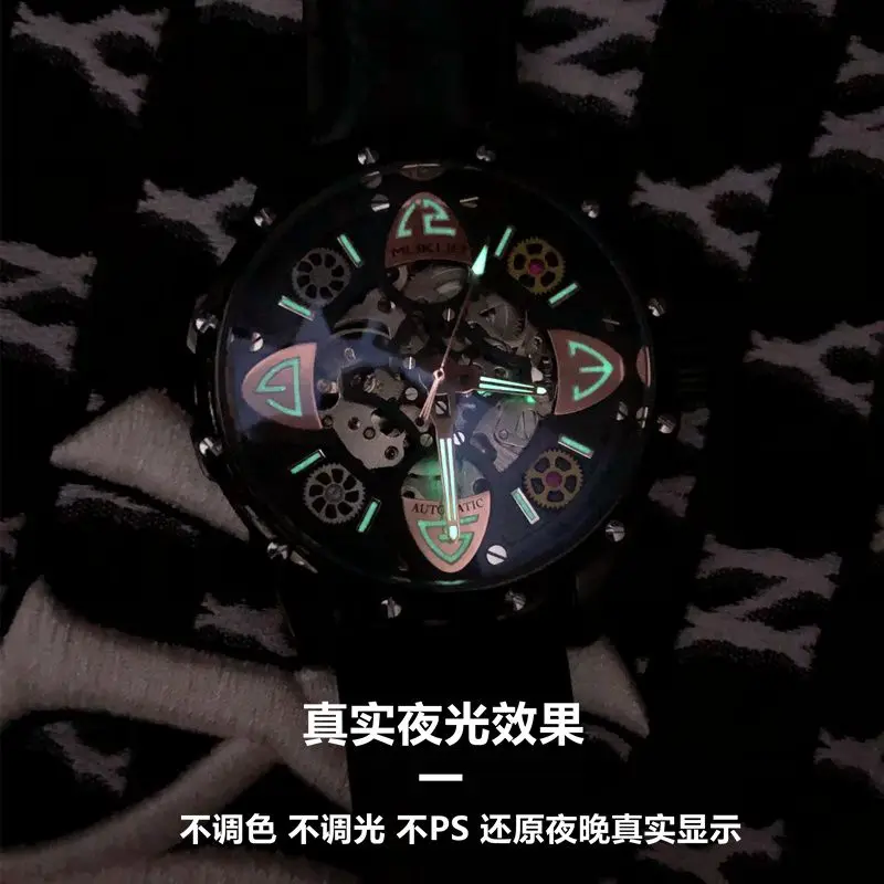 شاهد ساعة ميكانيكية أوتوماتيكية للرجال موضة جديدة 2025