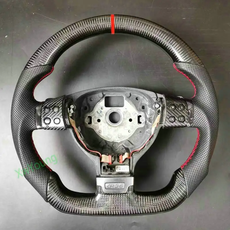 For VW Volkswagen Golf R R36 100% Real Carbon Fiber Steering Wheel