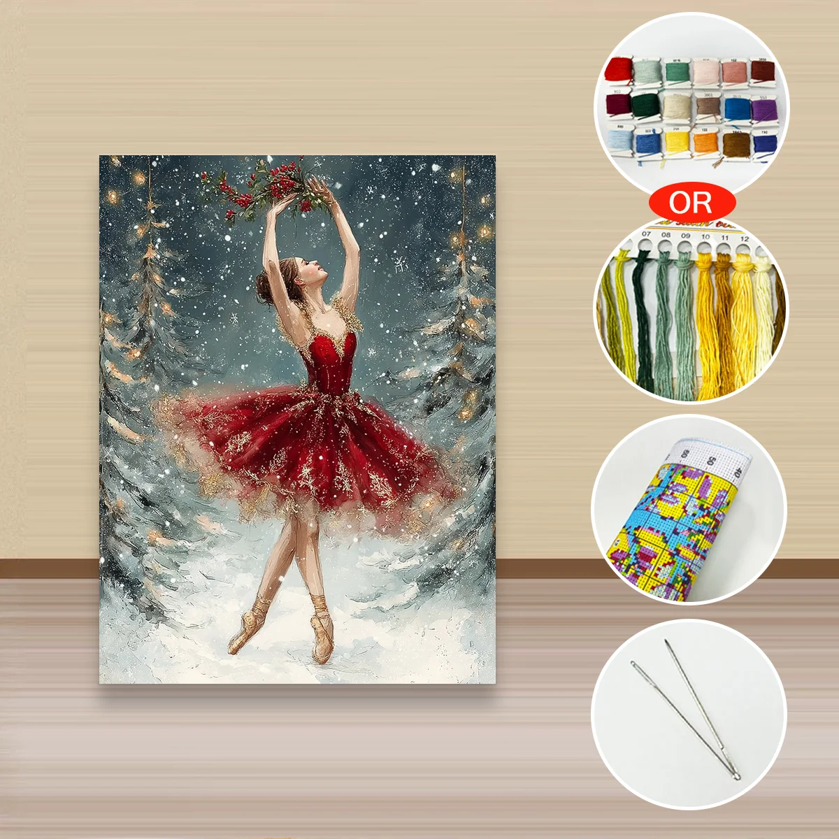 1 Stück 30x40 cm/11,8x15,7 Zoll, 11CT/14CT Kreuzstich-Set, DIY Valentinstagsgeschenk, Stickerei-Set für Festivals, Landschaften – Detail 3
