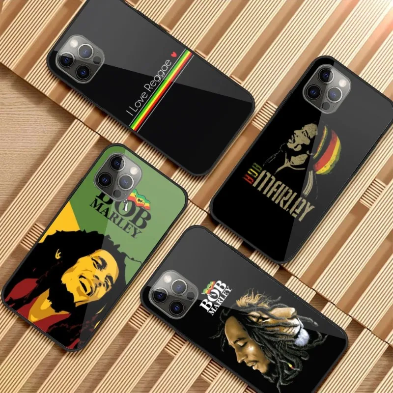 Reggae Marley Mobile Cell Phone Case for iPhone 15 14 13 12 11 XS X 8 7 6 Plus Mini Pro Max SE 2022 PC Glass Phone Cover Funda