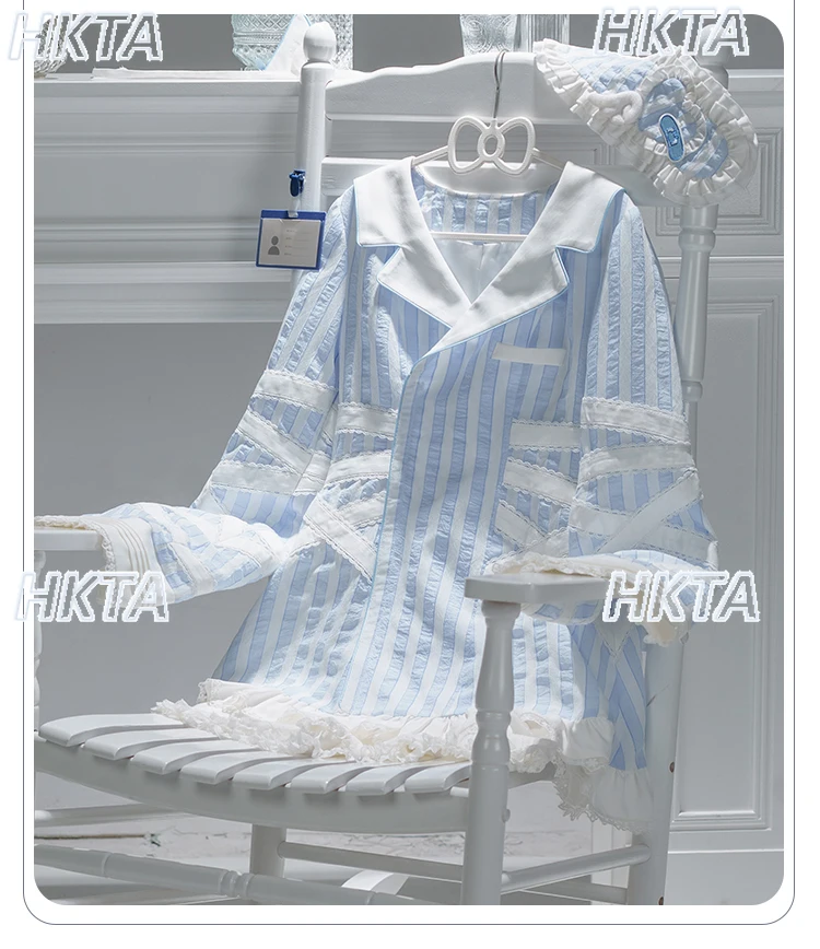 

Полосатые рога с длинным рукавом и v-образным вырезом, плиссированная талия, трапециевидное платье-рубашка, женское субкультура Y2k, косплей, комплект белых шорт на Хэллоуин, женский комплект