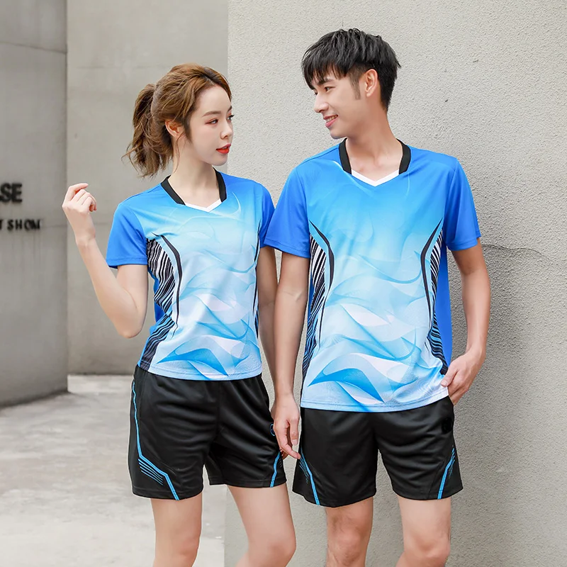 Men Women Tennis Shirt Girls Badminton T Shirt Female Table Tennis Jerseys Gym Clothes Polyester Badminton Clothing Unisex