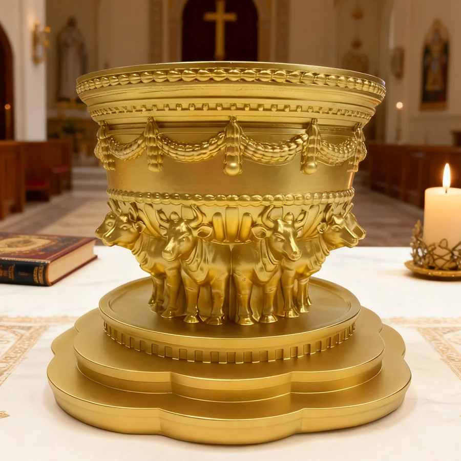 Figuras Coleccionables de la Serie Arca de la Alianza, Adorno Toro Dorado Mar de Lava - un regalo religioso, estatua decorativa para el hogar