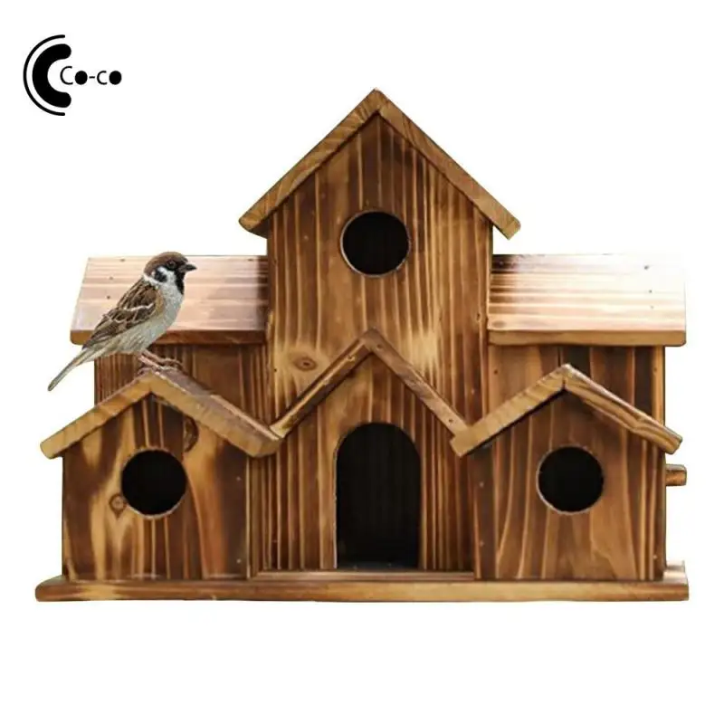 

Birdhouse Without Dumping With Support Simple Multifunctional Pet Supplies Bird Houses Wooden High Quality Durable Nests