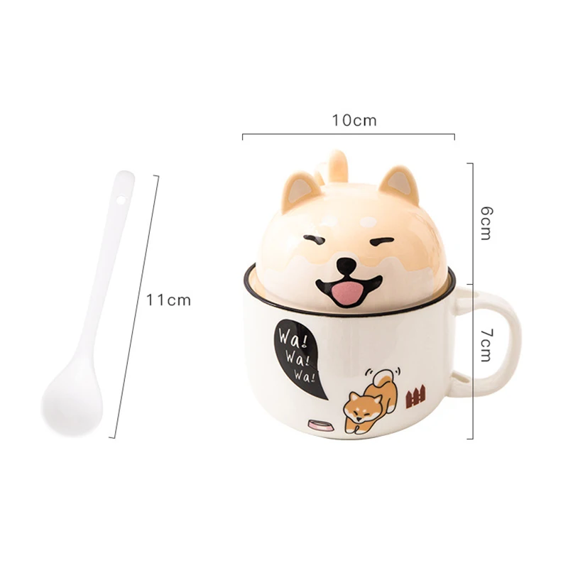 Corgi Shiba Inu Cat Coffee Cup Creative Couple Ceramic Cup Home Cartoon Animal Decoration Mug Afternoon Tea Breakfast Milk Mug images - 6